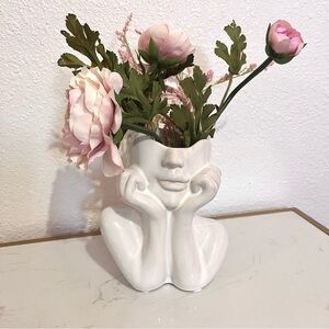 White flower vase porcelain